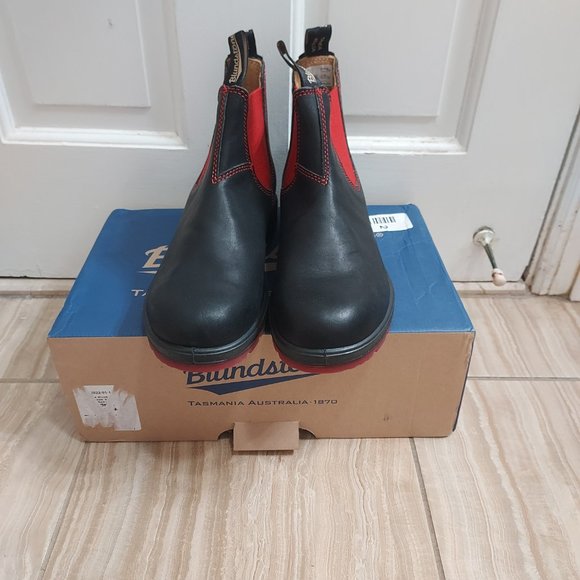 Blundstone Chelsea Black Red Boot - Picture 7 of 8